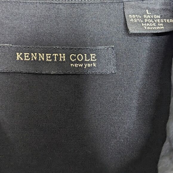 KENNETH COLE New York Black Short Sleeve Dress Shirt size L 17 - Picture 8 of 9